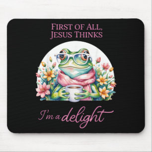 Frog First Of Jesus Thinks A Delight Christian Mouse Pad