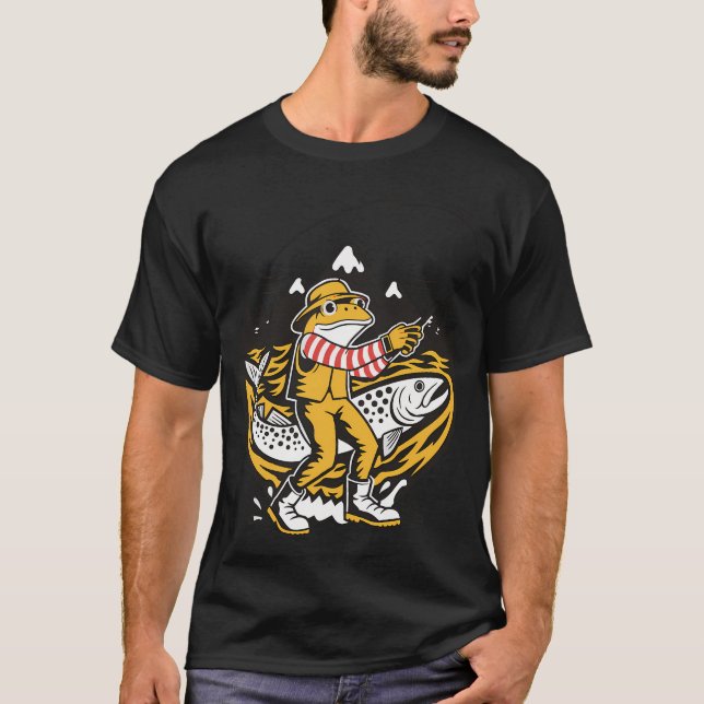 frog fisherman T-Shirt (Front)
