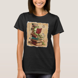 Frog Fishing Reading Book Vintage Classic Book Fro T-Shirt