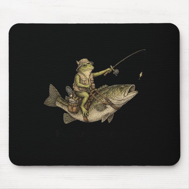 Frog Fishing We Fish At Dawn B Fisherman Mouse Pad (Front)