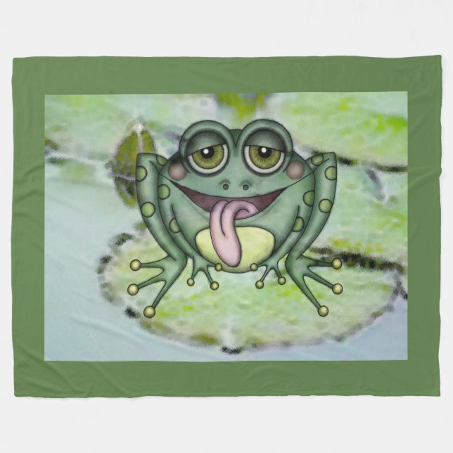 Frog Fleece Blanket (Front (Horizontal))