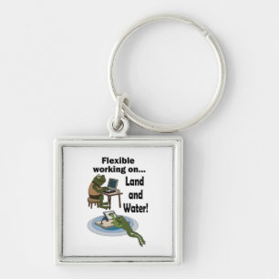 Frog Flexible Working Corporate Office Humour Part Key Ring