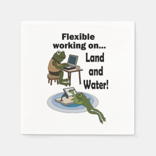 Frog Flexible Working Corporate Office Humour Part Napkin