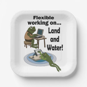 Frog Flexible Working Corporate Office Humour Part Paper Plate