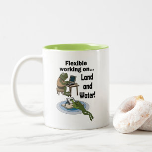 Frog Flexible Working Corporate Office Humour Part Two-Tone Coffee Mug