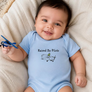 Frog Flies Aeroplane Personalised Baby Boy Aviatio Bodysuit