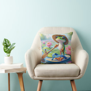 Frog Floating On a Flip-Flip Cushion