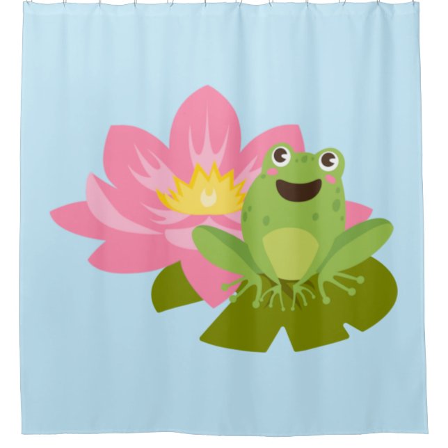 Frog flower shower curtain (Front)