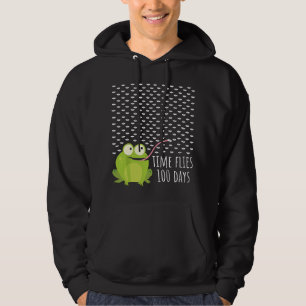Frog Fly 100 Days Of School Teacher Boy Girl Gift Hoodie
