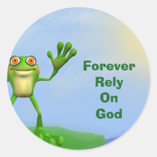 FROG-Forever Rely On God Classic Round Sticker