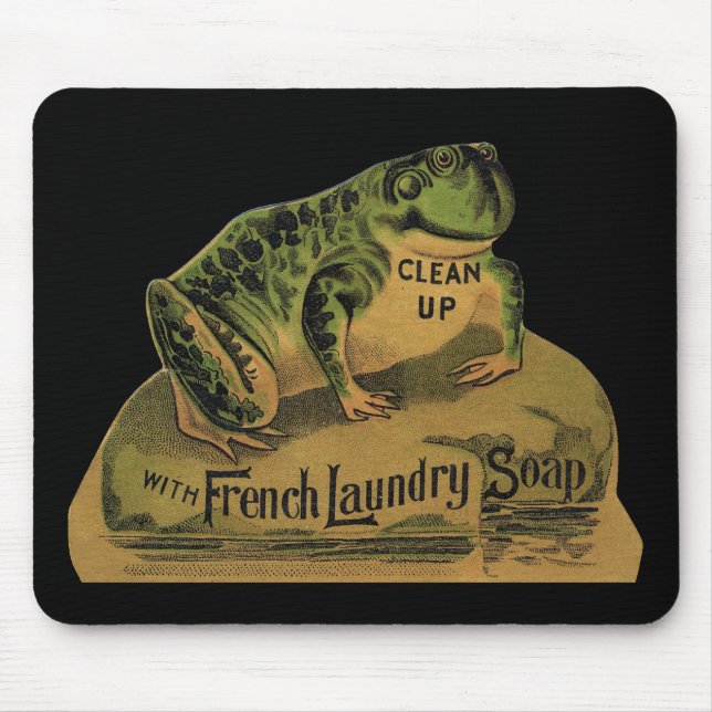 Frog French Laundry Soap Mouse Pad (Front)