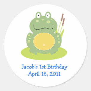 FROG FROGGY Baby Shower or Birthday Favour Sticker