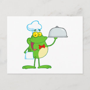 Frog Frogs Amphibian Funny Chef Cartoon Animal Postcard