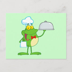 Frog Frogs Amphibian Funny Chef Cartoon Animal Postcard