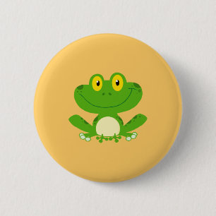 Frog Frogs Amphibian Green Cute Cartoon Animal 6 Cm Round Badge
