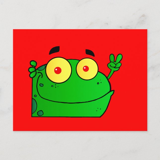 Frog Frogs Amphibian Green Cute Cartoon Animal Postcard (Front)
