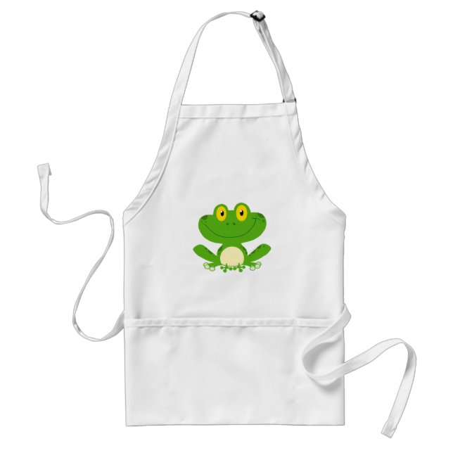 Frog Frogs Amphibian Green Cute Cartoon Animal Standard Apron (Front)