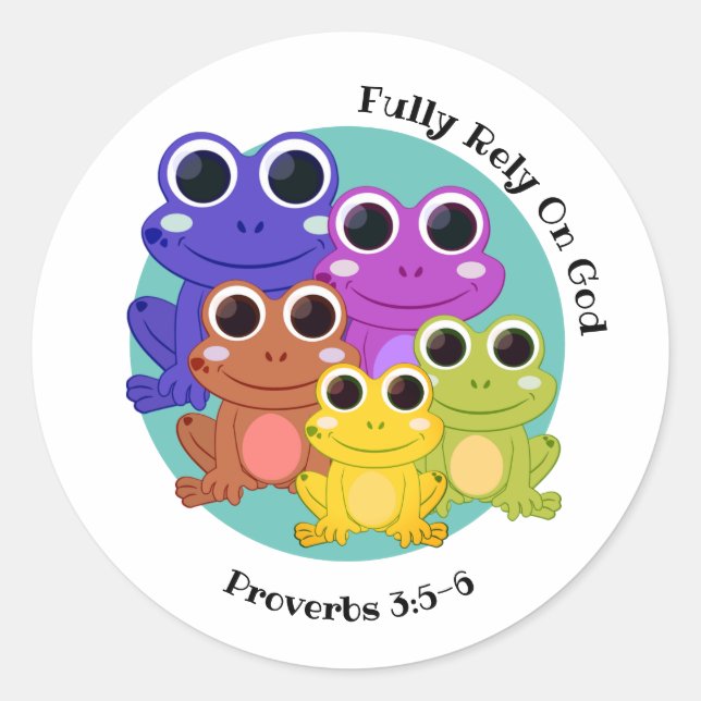 FROG Fully Rely On God Christian Classic Round Sticker (Front)