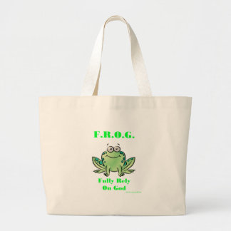 FROG (Fully Rely on God) Large Tote Bag