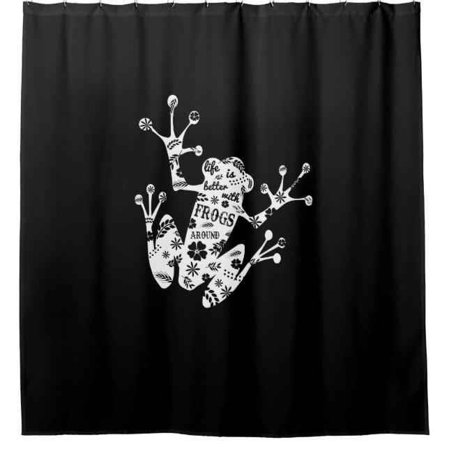Frog Gift | I Love Frog White Shower Curtain (Front)