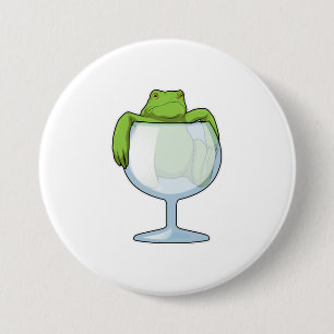 Frog Glass 7.5 Cm Round Badge
