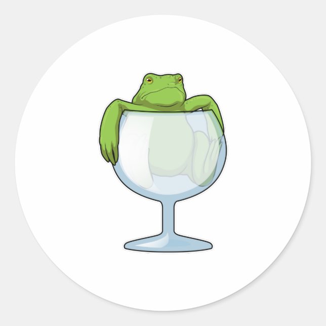 Frog Glass Classic Round Sticker (Front)