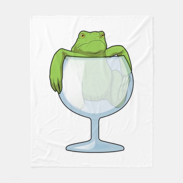 Frog Glass Fleece Blanket (Front)