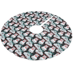 Frog Glasses Pattern Brushed Polyester Tree Skirt