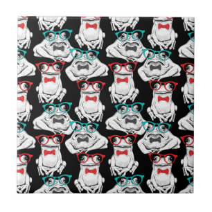 Frog Glasses Pattern Ceramic Tile