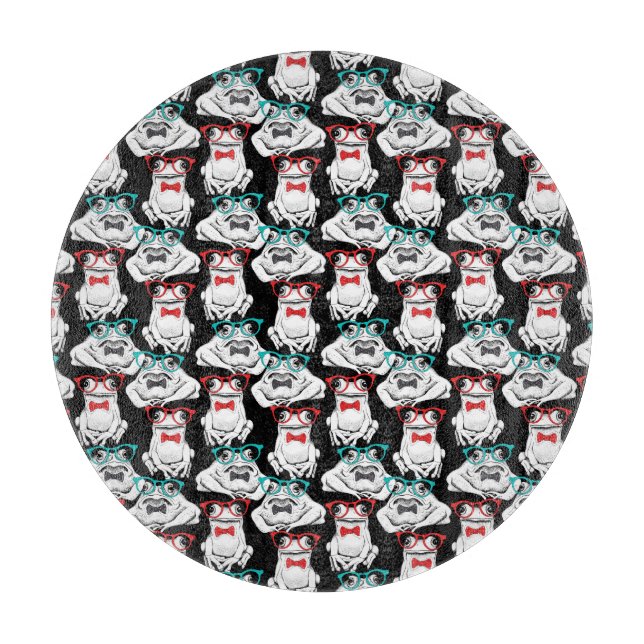 Frog Glasses Pattern Cutting Board (Front)