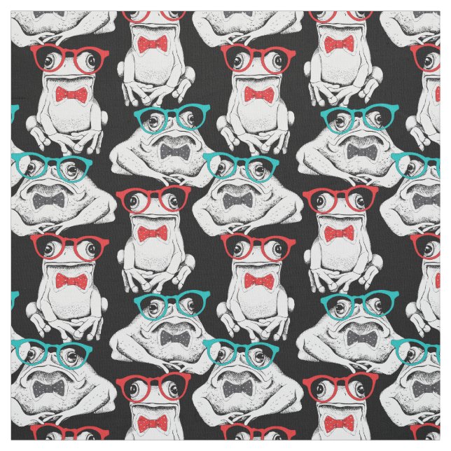 Frog Glasses Pattern Fabric (Swatch)
