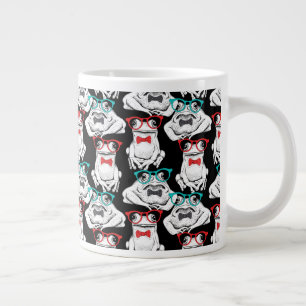Frog Glasses Pattern Large Coffee Mug