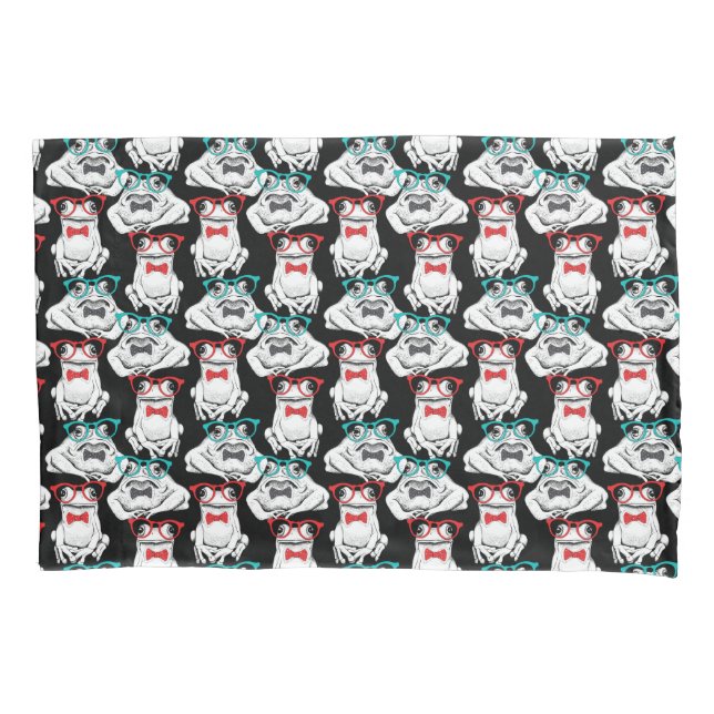 Frog Glasses Pattern Pillowcase (Front-Left)