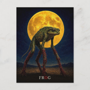 Frog Glowing Legs gothic Surreal Postcard