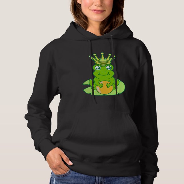 Frog Golden Toad King Fairy Tale Crown Ball Prince Hoodie (Front)