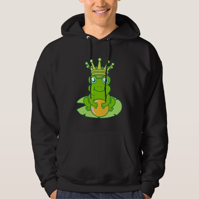 Frog Golden Toad King Fairy Tale Crown Ball Prince Hoodie (Front)