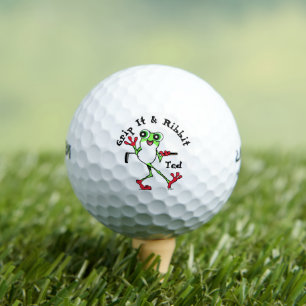 Frog Golfing Grip It and Ribbit Funny Personalised Golf Balls