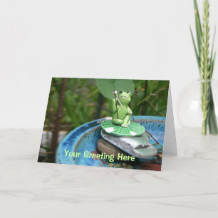 Frog Gone Fishing Greeting Card