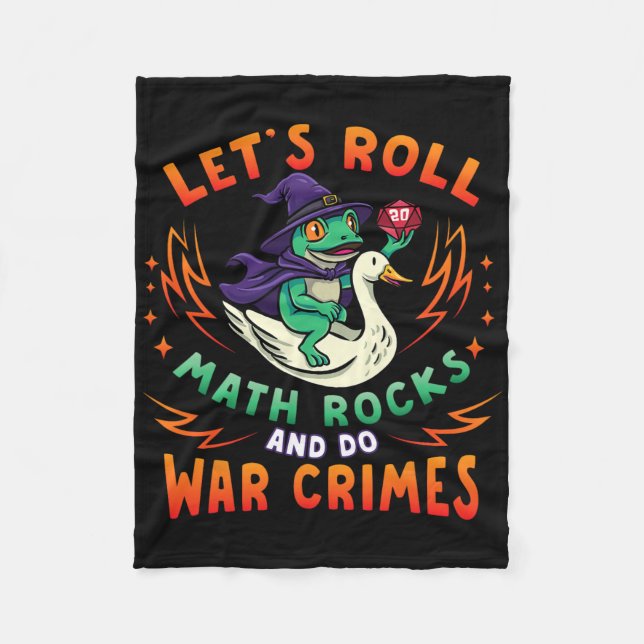 Frog Goose Meme Lets Roll Math Rocks Do War Crimes Fleece Blanket (Front)