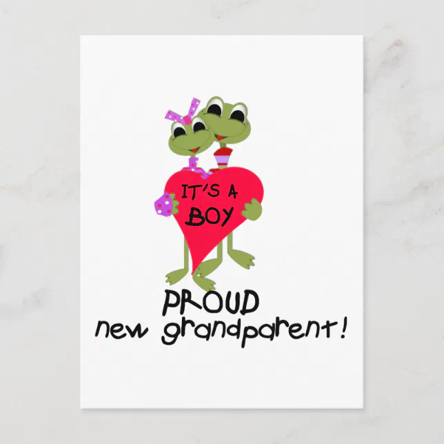 Frog Grandparent of Boy Tshirts and Gifts Postcard | Zazzle