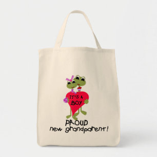Frog Grandparent of Boy Tshirts and Gifts Tote Bag