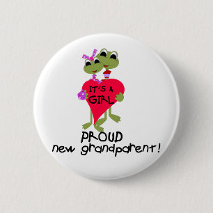Frog Grandparent of Girl Tshirts and Gifts 6 Cm Round Badge