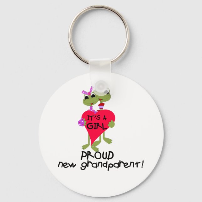 Frog Grandparent of Girl Tshirts and Gifts Key Ring (Front)