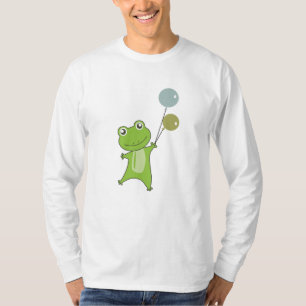 Frog Green Balloons Funny Animals For Kids T-Shirt