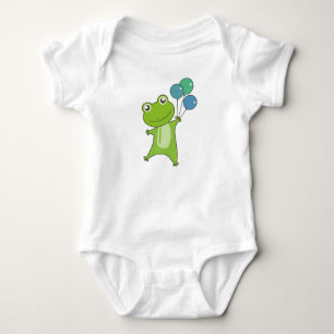 Frog Green Balloons Funny Animals Kids Baby Bodysuit