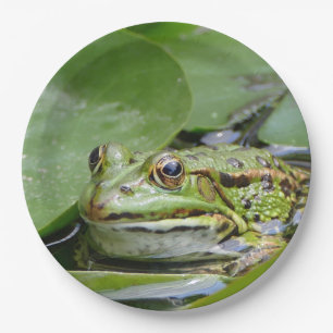 Frog Green Lily Pad Photo Paper Plate