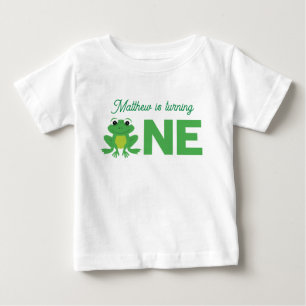Frog green personlized first Birthday Tshirt