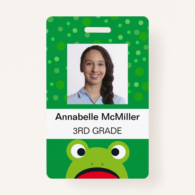 Frog Green Wild Teacher ID Badge (Front)