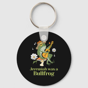 Frog Guitar-jeremiah Was Bullfrog Funny Saying  Key Ring