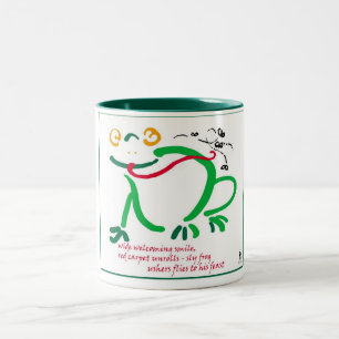 Frog haiku poem Two-Tone coffee mug
